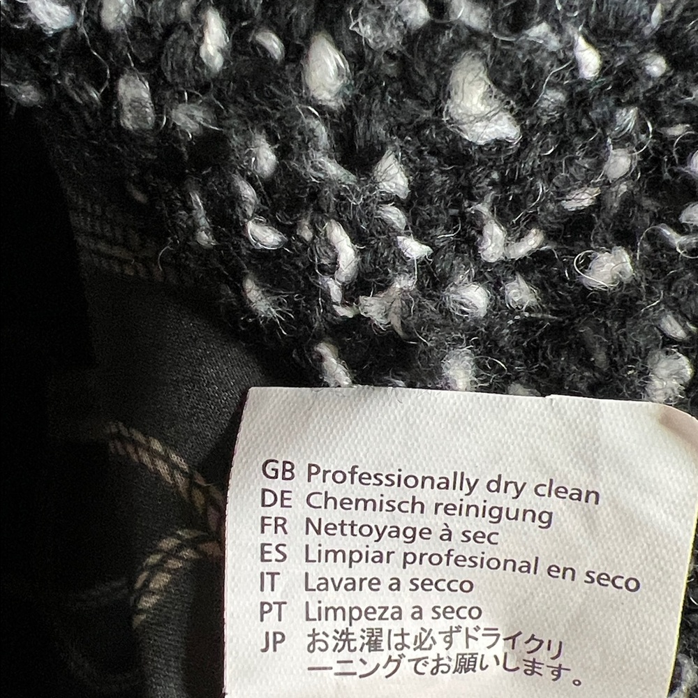 Scotch R'Belle Monochrome Wool Tweed Black And White Peacoat Jacket Size 8 - Picture 8 of 10